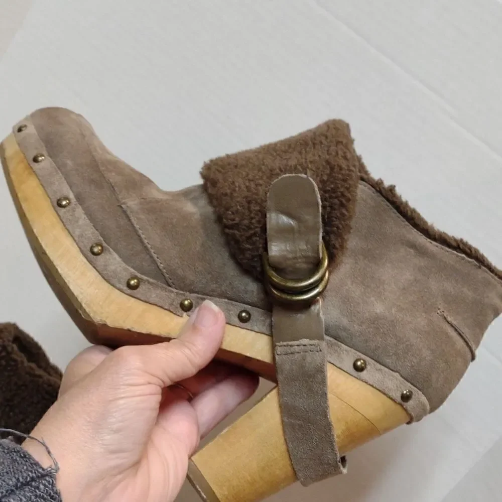 👍 Vintage Nine West  Suede Booties Retro Size 9.   A8